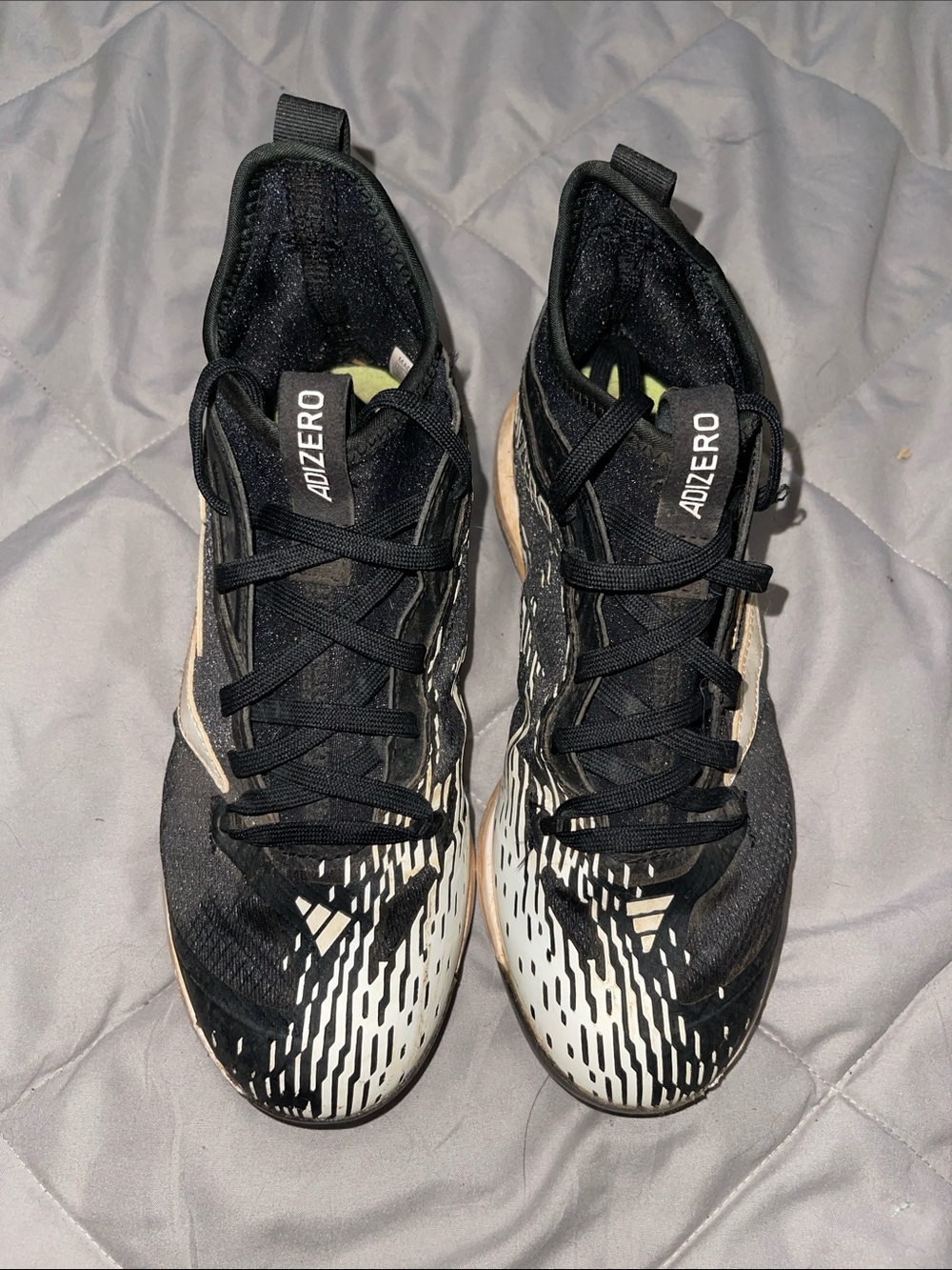 Adidas Adizero Black White Turf Shoes Kids Size 3 Lightweight Cleats